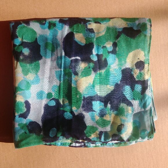 4/$20 Blue green abstract floral watercolour spot soft infinity scarf - Picture 2 of 8
